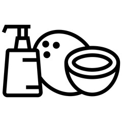 Coconut oil in line icon 