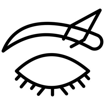 Line Icon Of Eyebrows Plucking 