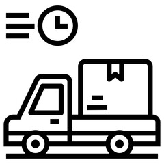 On time delivery icon in line design