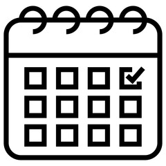 Calendar icon in line design.