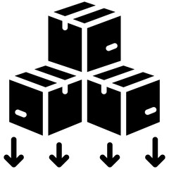 Icon of import packages in solid design