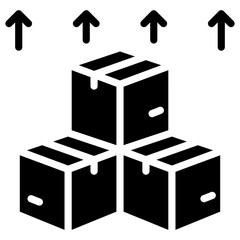 Icon of export packages in solid design