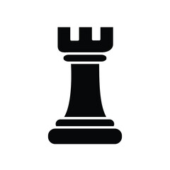Black Rook Chess piece glyph icon