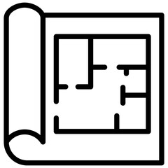 Icon of construction measurement in line design