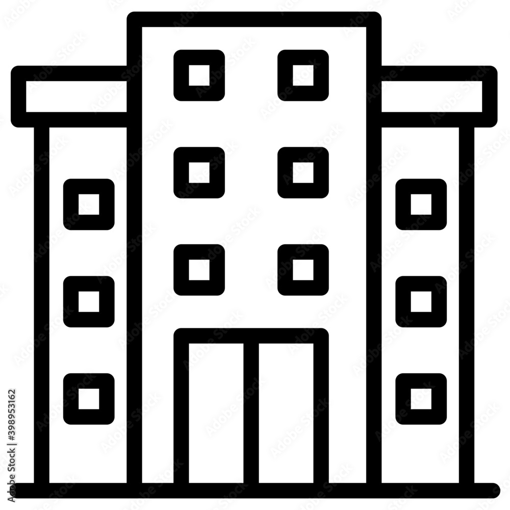 Wall mural commercial building line icon design