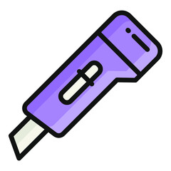 paper cutter flat outline icon, school and education icon