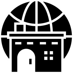 Global real estate solid icon vector 