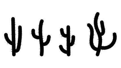 Set of cactus icons on white background. Vector illustration.