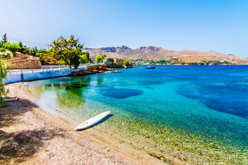 Leros Island coastline view in Greece