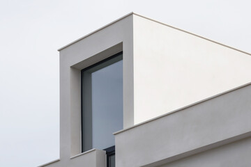 Urban architecture. Close up of a modern house facade.