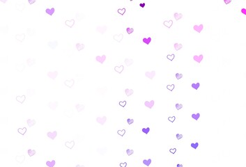 Light Purple vector backdrop with sweet hearts.