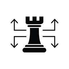 Rook Moving Chess Movement Learn glyph icon
