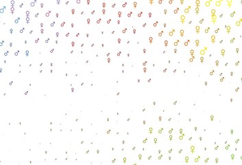 Light green, red vector template with man, woman symbols.