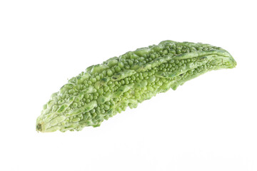  Bitter gourd fruits isolated on white background, Bitter melon with clipping path.