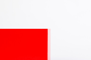 Red cube on white background as a product display.  Podium for advertising layouts with your product.