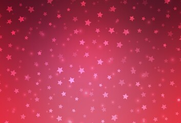 Light Pink vector template with ice snowflakes, stars.