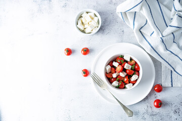 Tomato parsley Feta cheese salad in a bowl