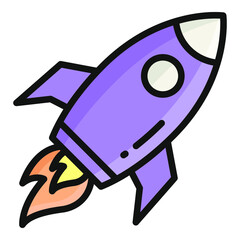 startup flat outline icon, school and education icon