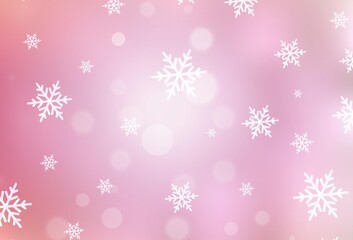 Naklejka na ściany i meble Light Pink vector pattern in Christmas style.