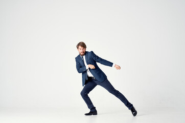 Fototapeta na wymiar classic suit business finance man emotion model advertising