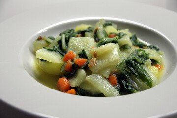 Swiss chard with potato and carrot