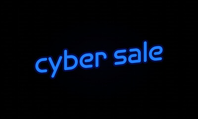 Blue toned Cyber Sale over subtle binary code background. (binary code says 