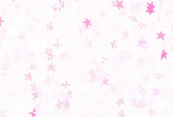 Light Purple vector background with colored stars.