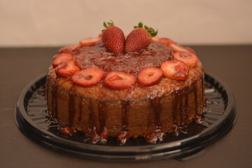 delicious homemade fresh strawberry cake