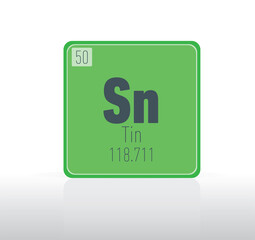 Tin periodic table single element. 