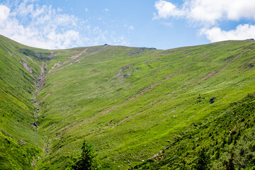Fototapeta premium Beautiful view from Fagaras Romanian mountains, Suru peak.
