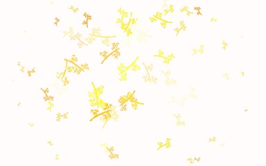 Light Orange vector doodle backdrop with branches.