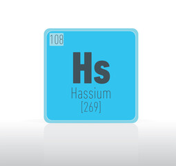 Hassium periodic table single element. 