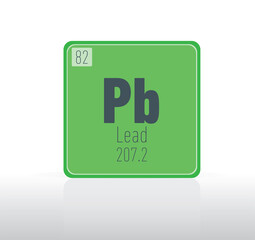 Lead periodic table single element. 