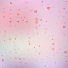 Red heart love confettis. Valentine's day falling 