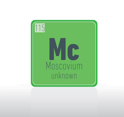 Moscovium periodic table single element. 