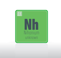 Nihonium periodic table single element. 