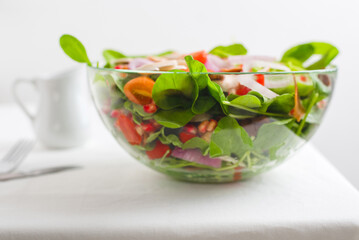 Healthy Salad meal in a glass bowl