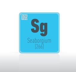 Seaborgium periodic table single element. 