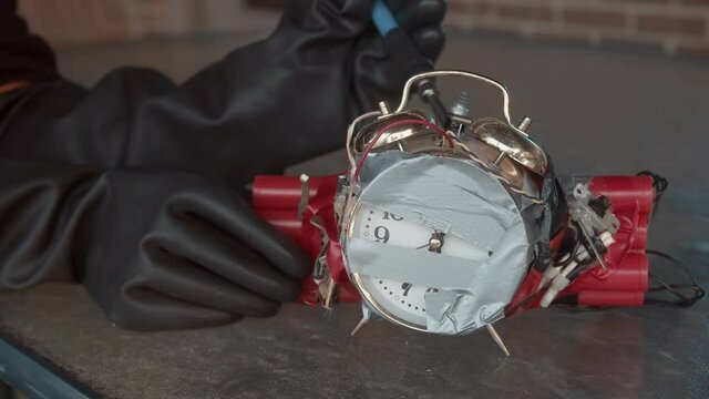 disarming or making bomb concept