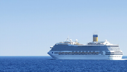 Large cruise ship on the ocean