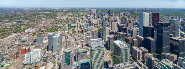 Fototapeta na wymiar Toronto cityscape from the top of CN Tower, Toronto, Canada