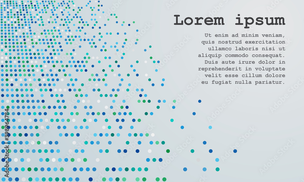 Poster abstract background with color dots in perspective