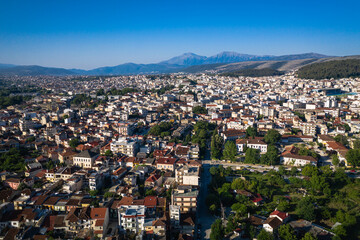 Fototapeta na wymiar Ioannina Aerial view of city, Greece drone photo
