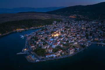 Fototapeta premium Historic village of Galaxidi, Fokida, Greece at evening time