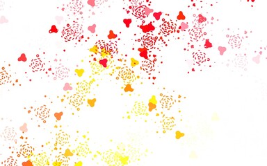 Light Red, Yellow vector template with chaotic shapes.