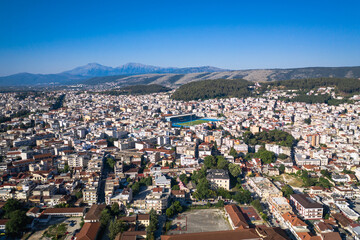 Obraz premium Ioannina Aerial view of city, Greece drone photo