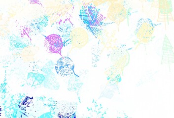 Light Blue, Yellow vector abstract design with trees, branches.