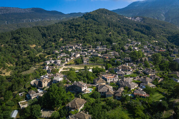 Fototapeta na wymiar Papingo traditional mountain village with stone houses, Greece