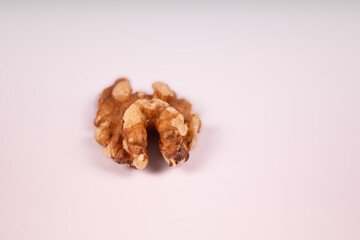 walnut without shell on a white background close up