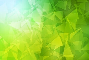Fototapeta na wymiar Light Green, Yellow vector triangle mosaic background.